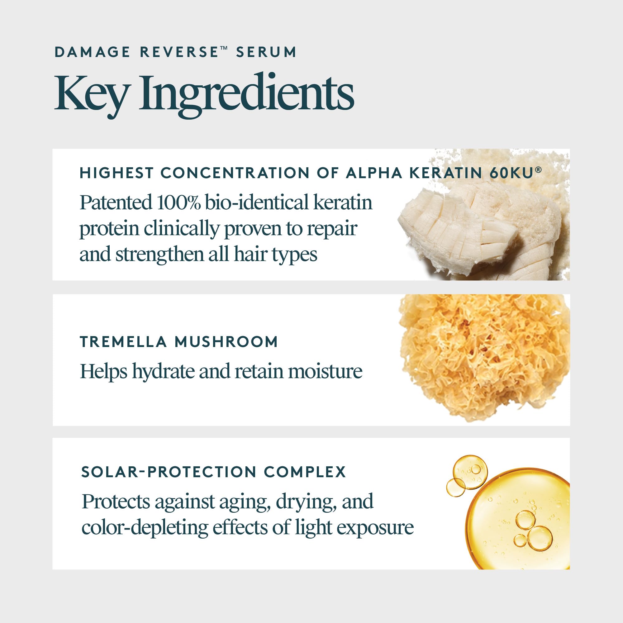 Pompes intégrées du sérum VIRTUE Recovery Damage Reverse pour dosage précis.