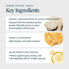 Pompes intégrées du sérum VIRTUE Recovery Damage Reverse pour dosage précis.