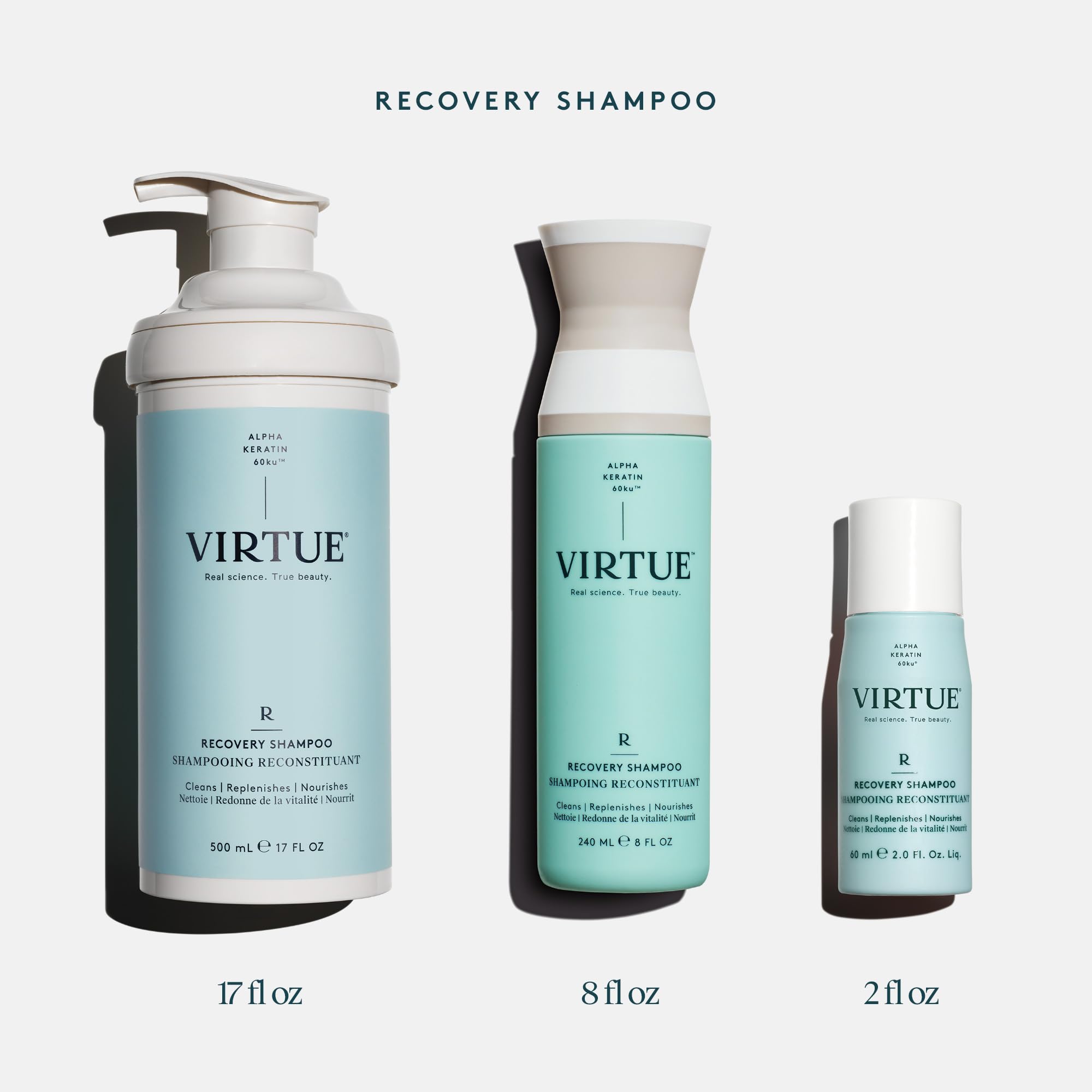Textura lujosa de VIRTUE Recovery Shampoo durante el lavado