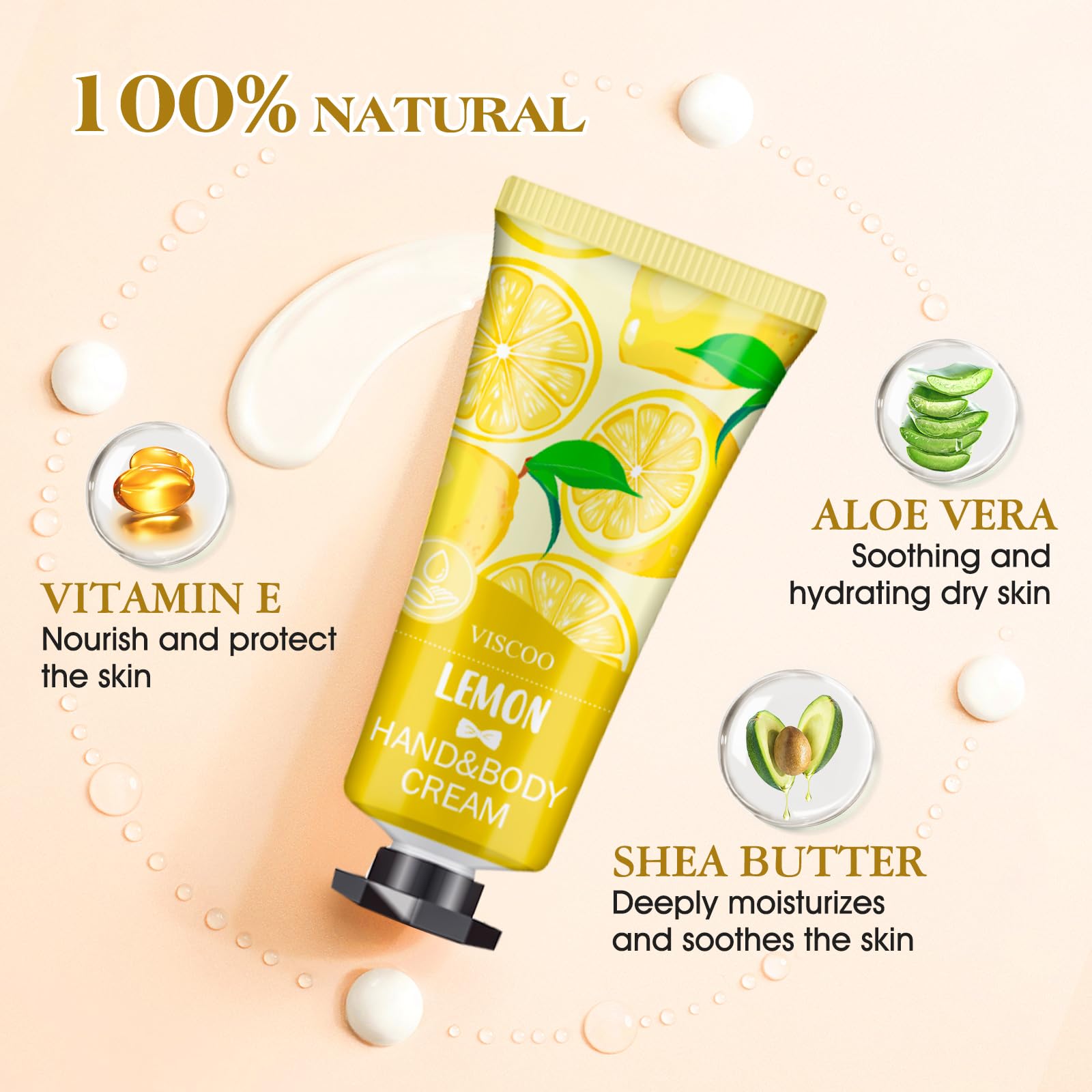 Viscoo crema de manos lavanda, aroma relajante y absorción rápida.