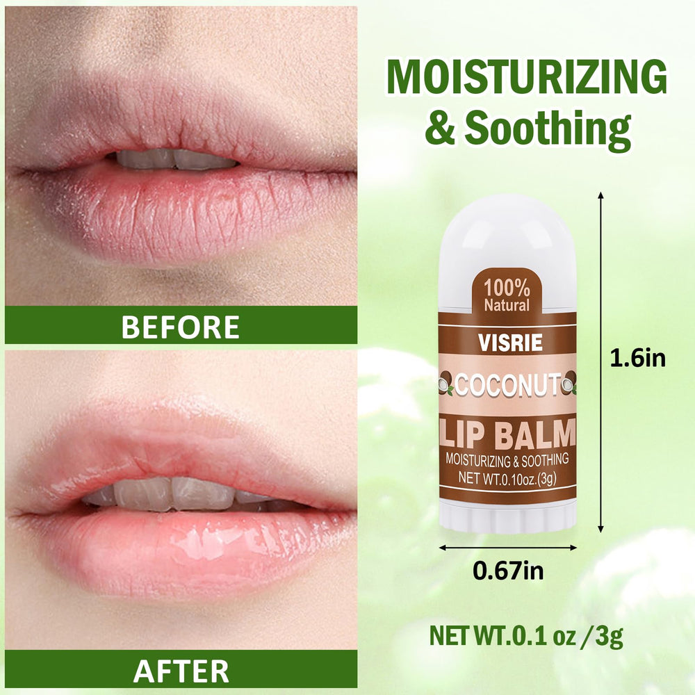 VISRIE bálsamo labial mini sabor coco, cuidado nutritivo para labios ásperos.