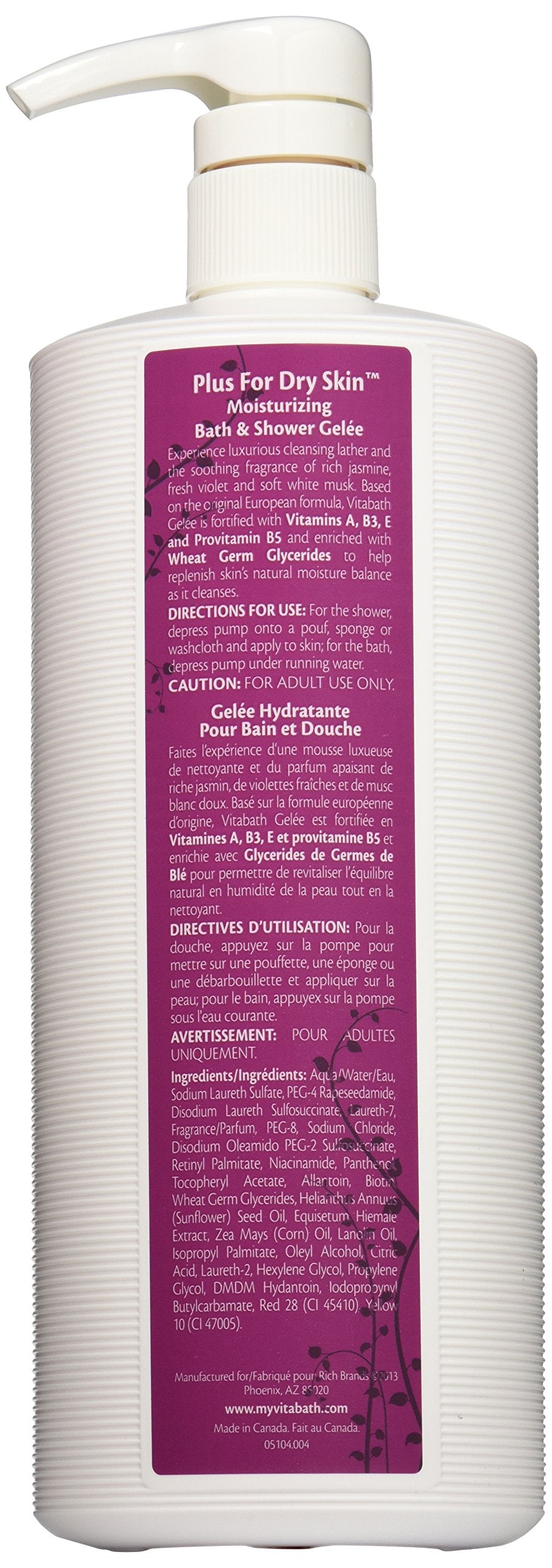Vitabath Gelee nutre la piel seca durante el baño.