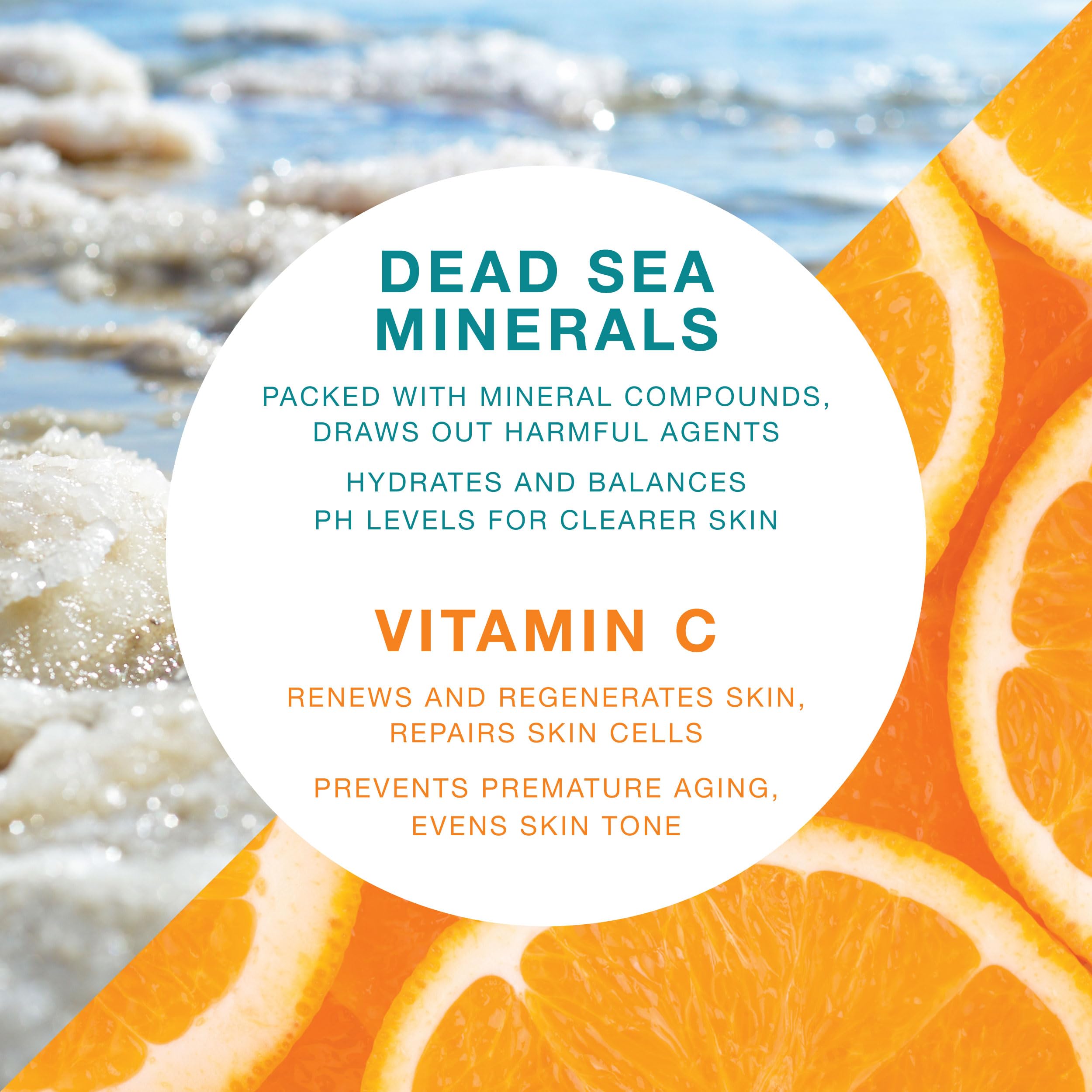 VITAMINS AND SEA BEAUTY, minerales del Mar Muerto, aportan hidratación y resiliencia.