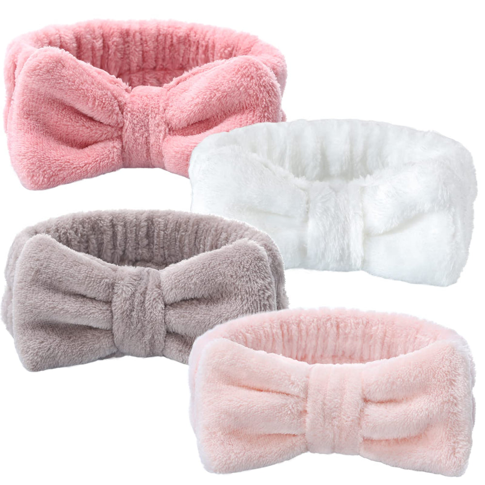 Diadema VITEVER spa con lazo blanco, suave para lavado facial