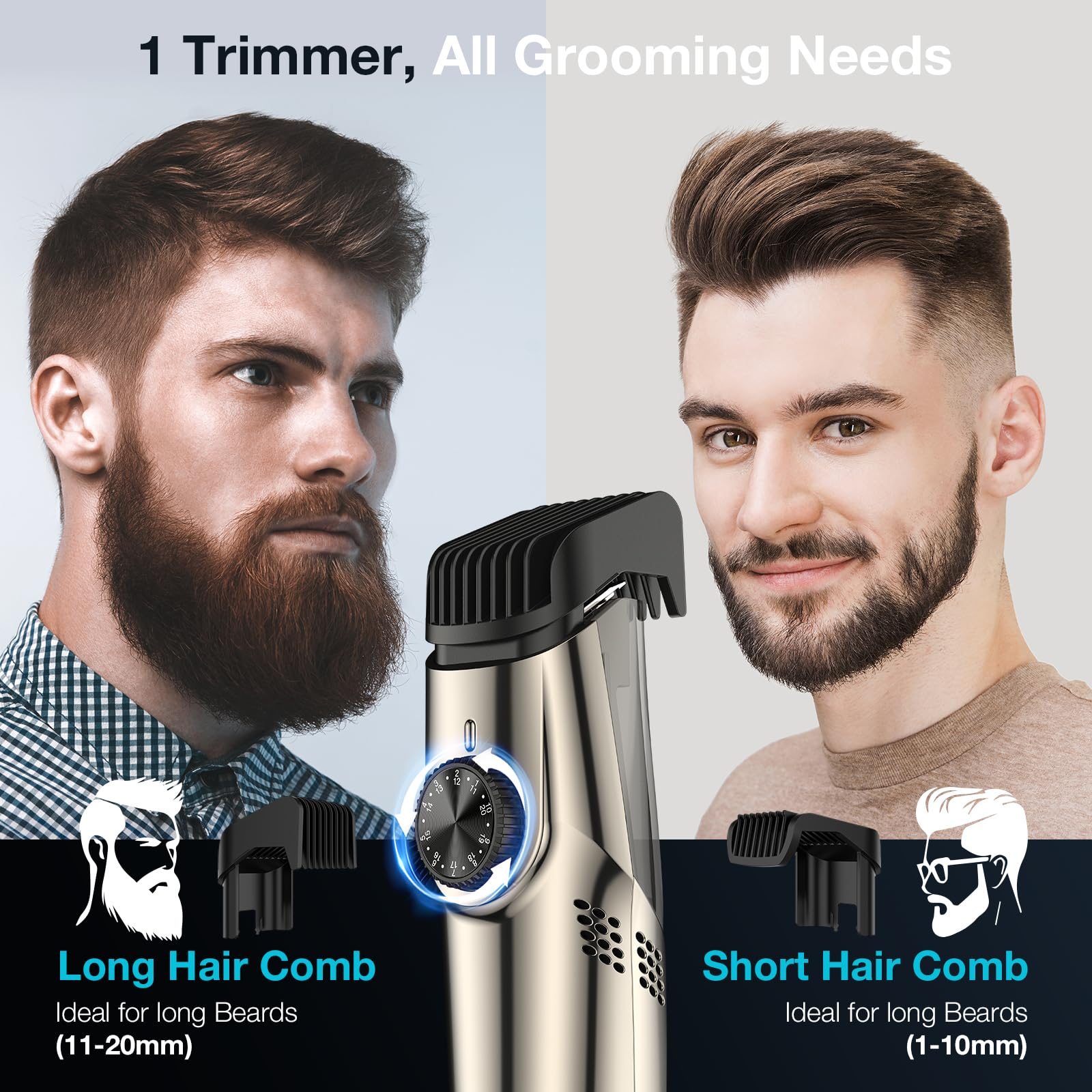 Cortabarba VivaEase con ajuste 1–20 mm para look personalizado.