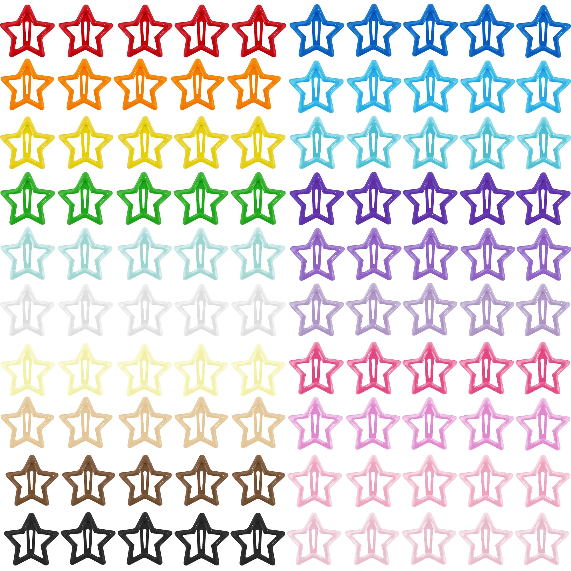 Pinzas estrella de metal VIBILIA, multicolor, fijación estable para peinados.