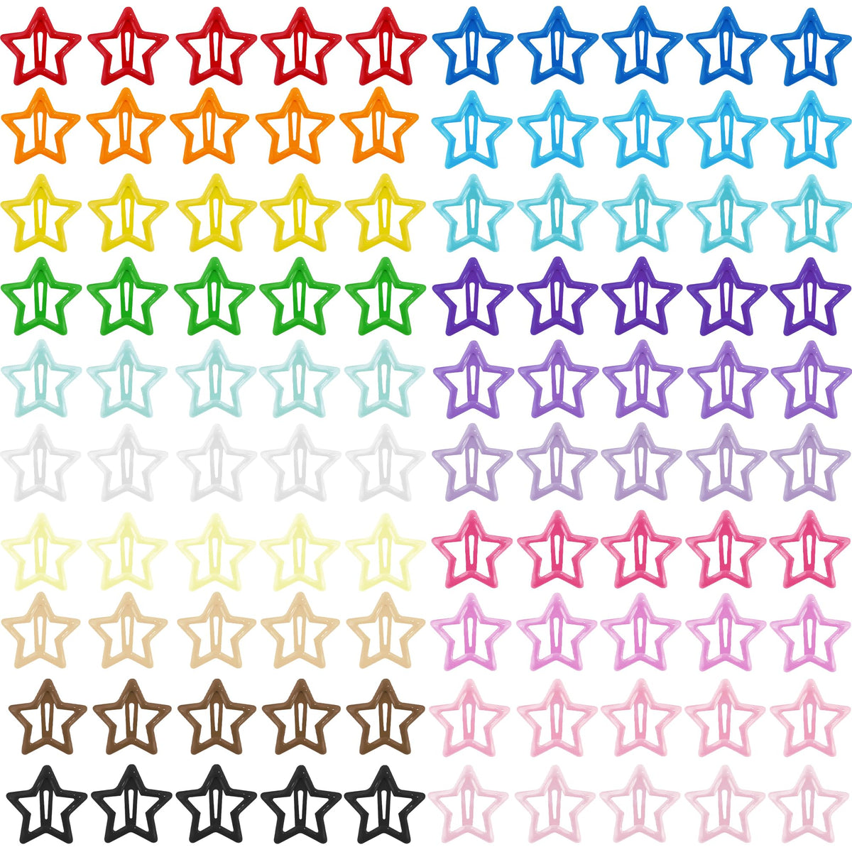 Pinzas estrella de metal VIBILIA, multicolor, fijación estable para peinados.
