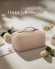 Vlando bolsa maquillaje con compartimentos grandes para ordenar brochas y productos