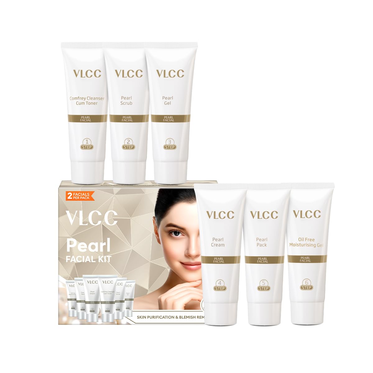 VLCC Pearl Facial Kit aplicación ritual para renovar la piel con cuidado consciente.