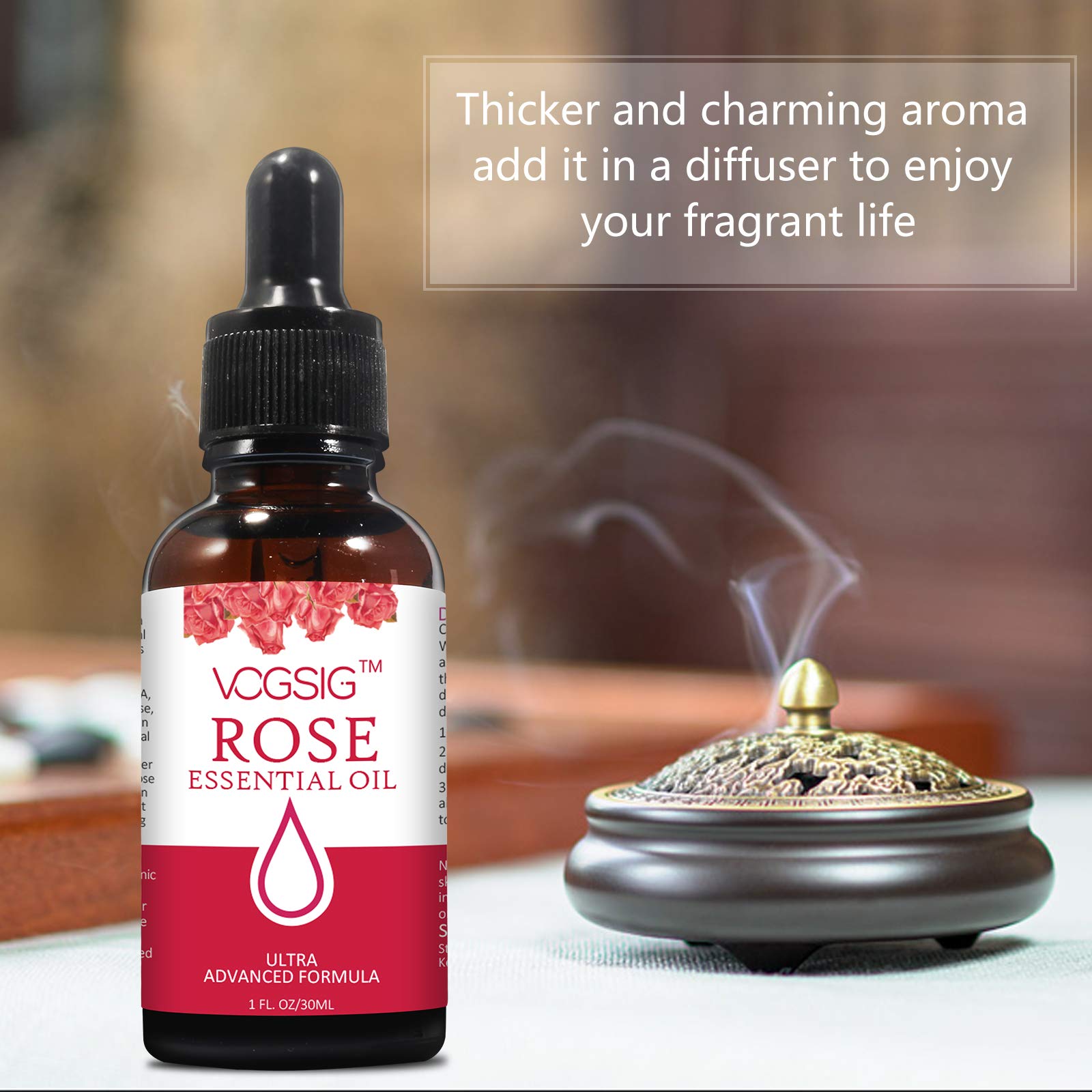 VOGSIG Aceite Esencial de Rosa 30ml, nutriente con vitaminas para la piel