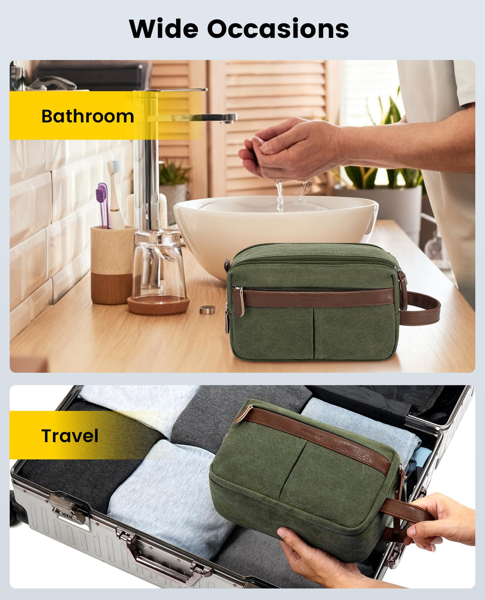 Vorspack bolsa de aseo con bolsillo frontal para accesorios.