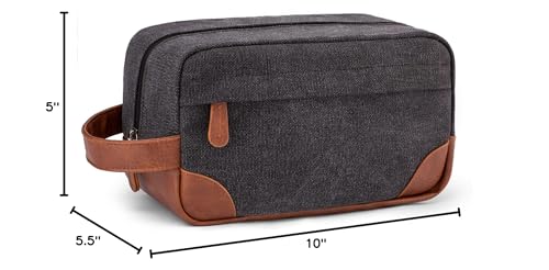 Vorspack bolsa de aseo de viaje en gris oscuro, diseño clásico y duradero.
