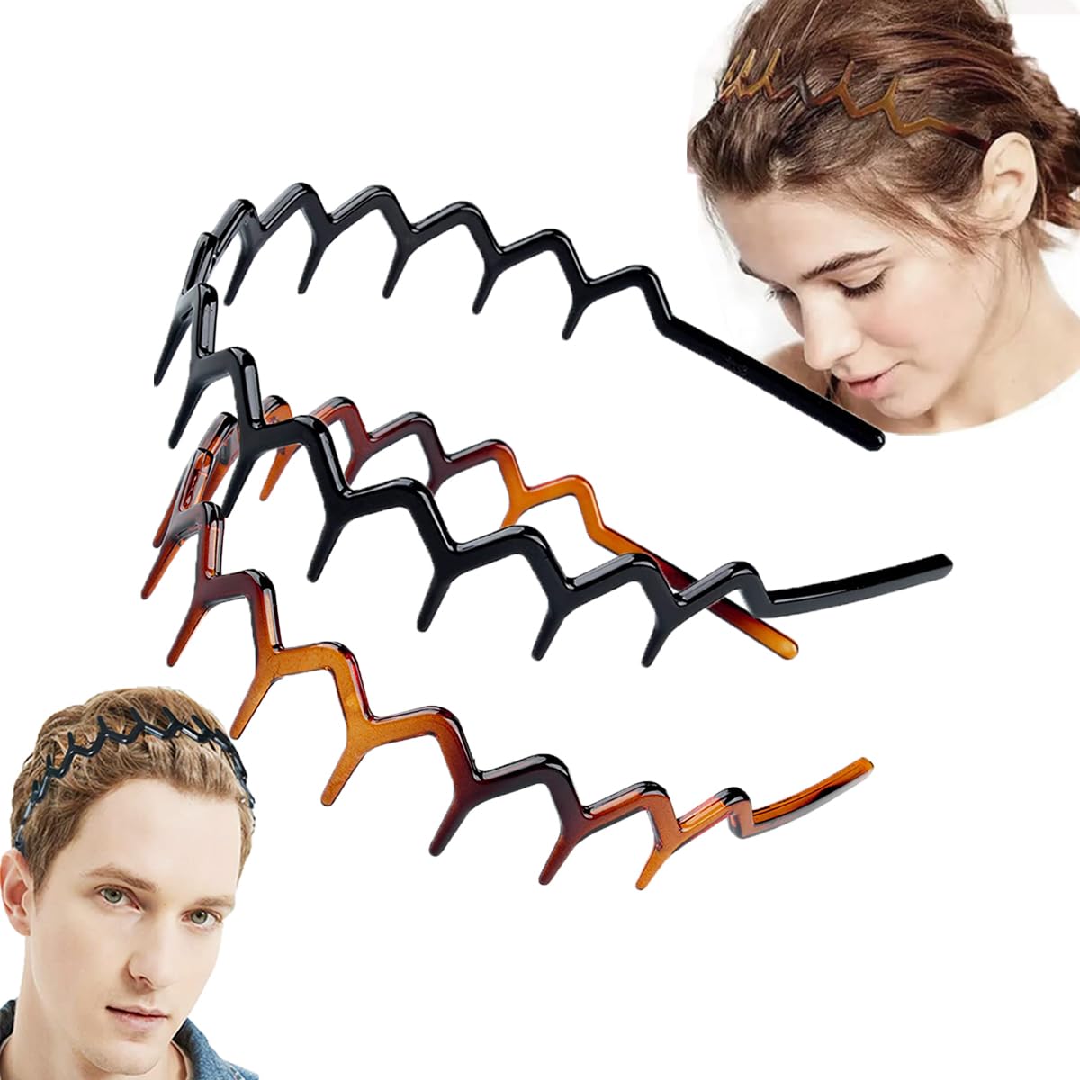 Banda Zig Zag Vrose Flosi, diseño ancho para peinados estables y cómodos