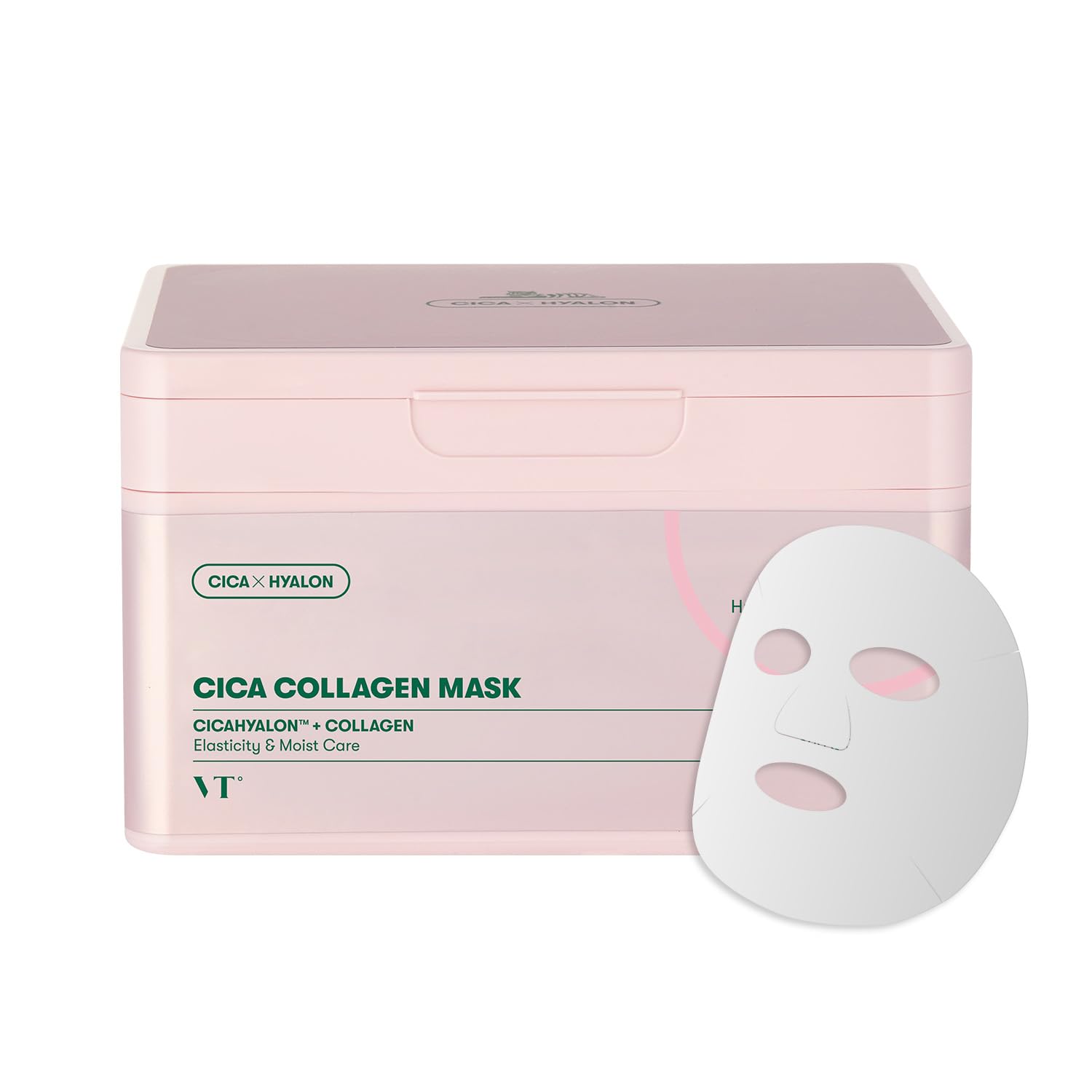 VT COSMETICS CICA Collagen Daily Mask box with 30 sheets for full-month hydration.