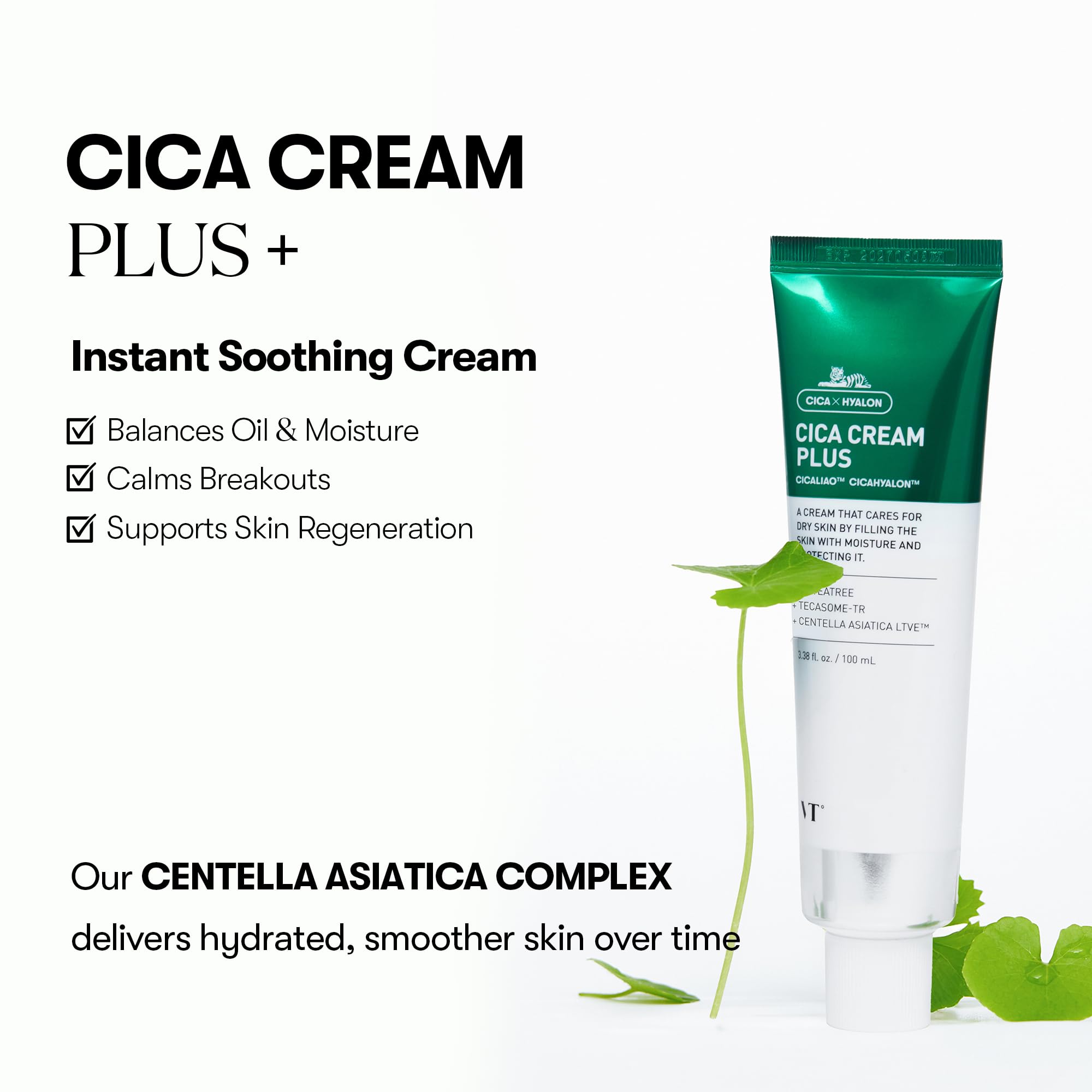 La textura ligera de Cica Cream Plus se siente cómoda bajo maquillaje.