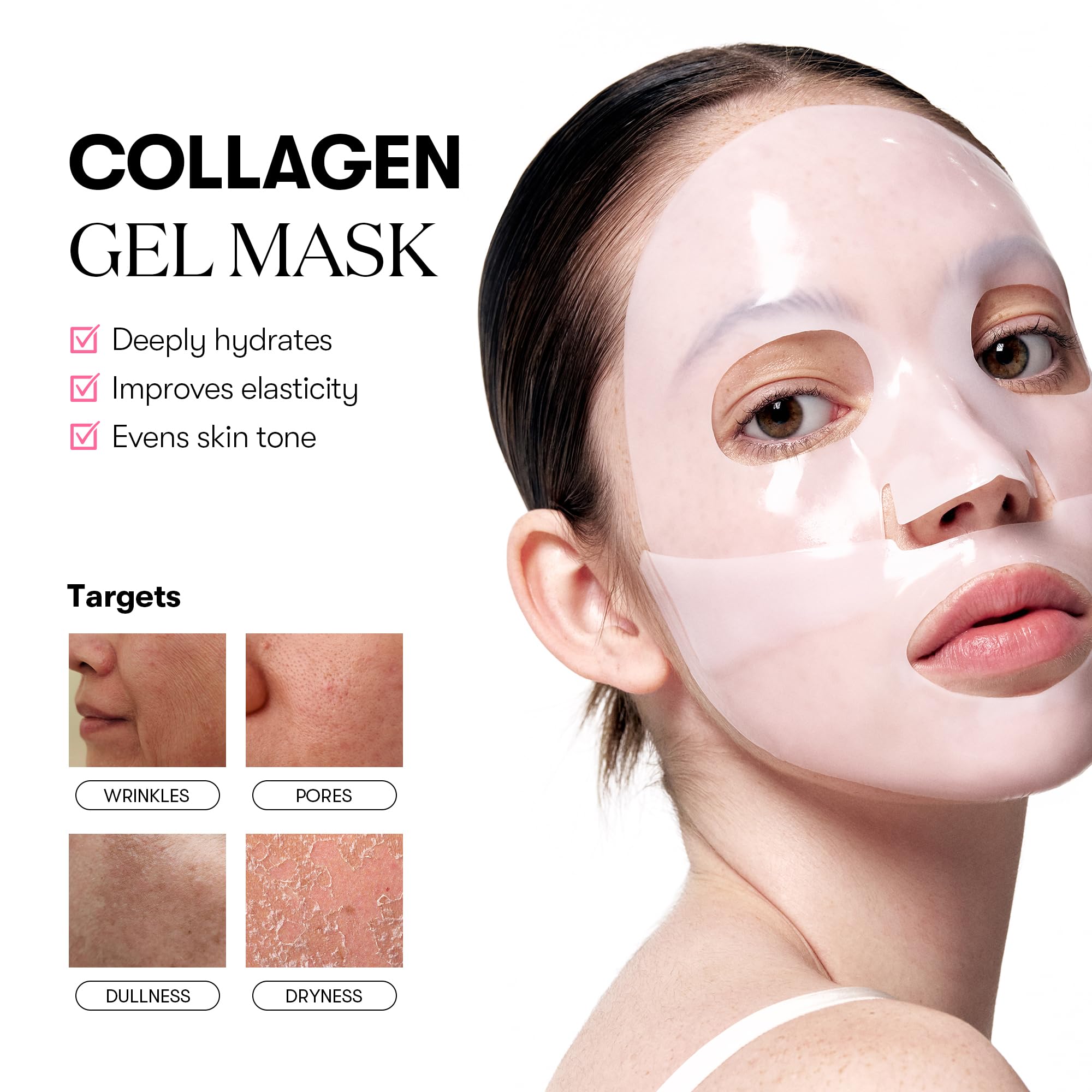 VT COSMETICS Collagen Reedle Shot hydrogel steps show dual‑sheet activation and hydration.