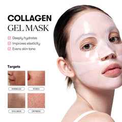 VT COSMETICS Collagen Reedle Shot hydrogel steps show dual‑sheet activation and hydration.