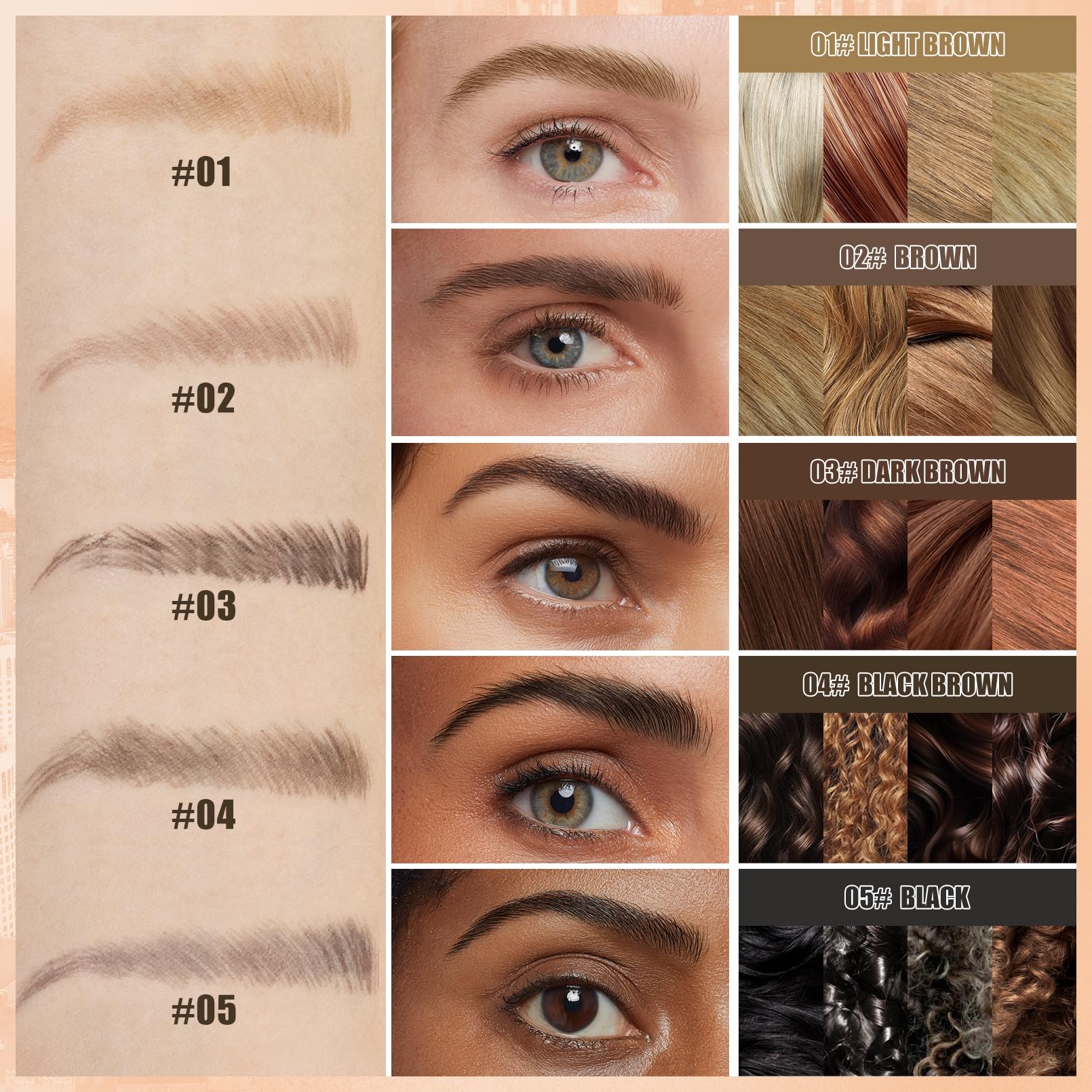 Lápiz W3W cejas, aplicación diaria rápida con punta angulada.