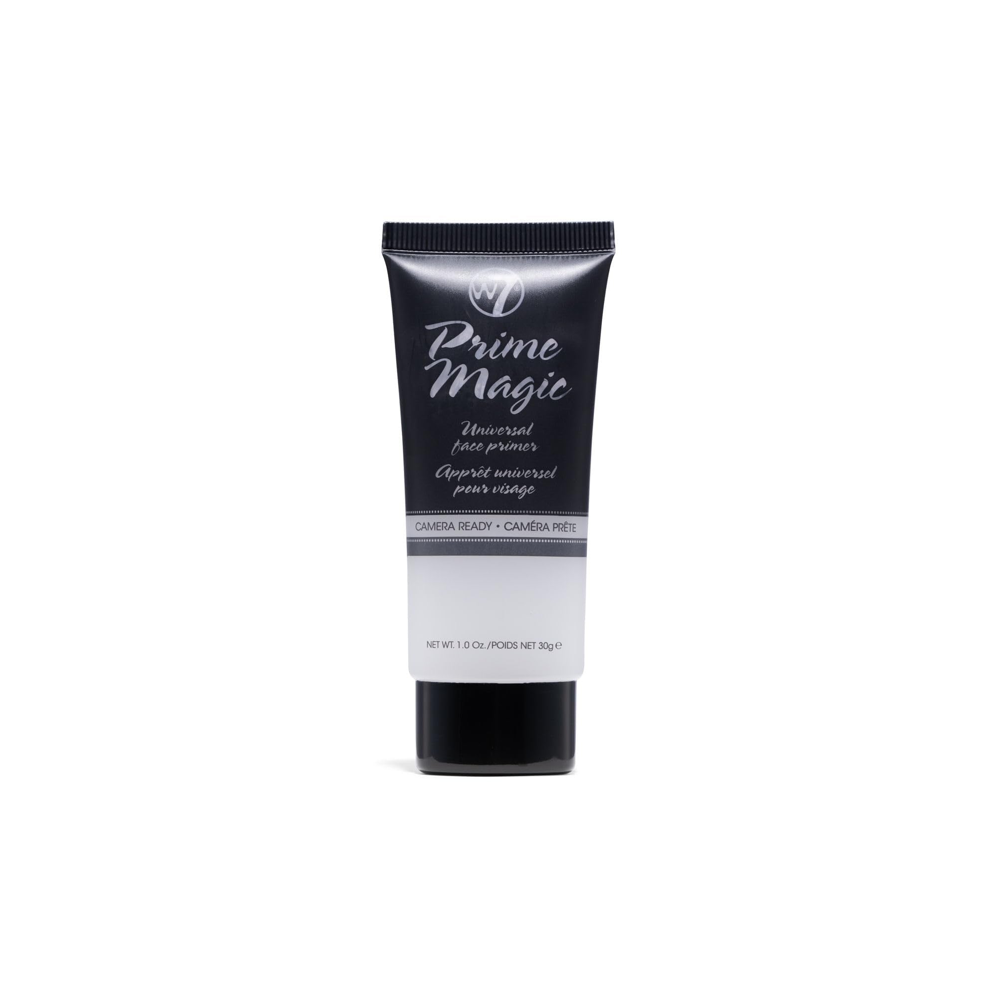 Botella de W7 Prime Magic Primer, base transparente para un acabado uniforme.