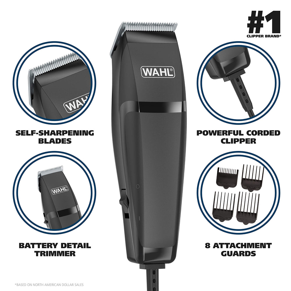 Cortapelos Wahl Combo Pro con recortadora de dientes finos para acabados precisos.