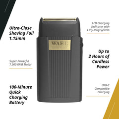 Wahl Professional Afeitadora Micro de Potencia, autonomia de 2 horas para sesiones prolongadas.