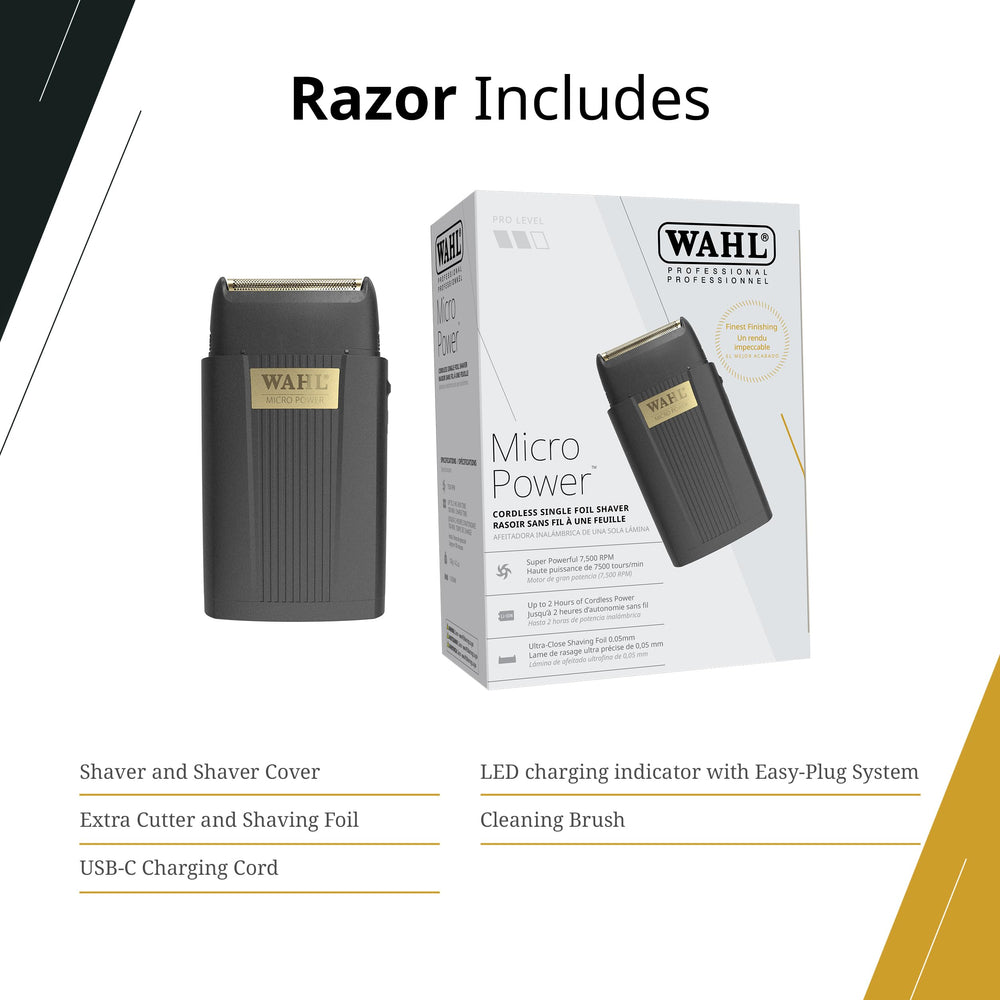Wahl Professional Afeitadora Micro de Potencia, indicador luminoso facilita la carga y uso.