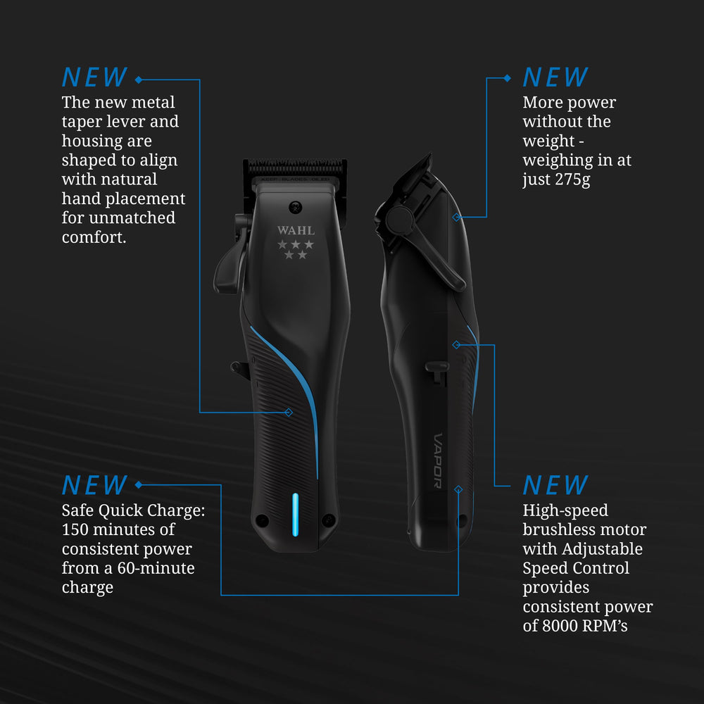 Wahl Vapor cortapelos hojas de acero carbono con recubrimientos PVD y DLC