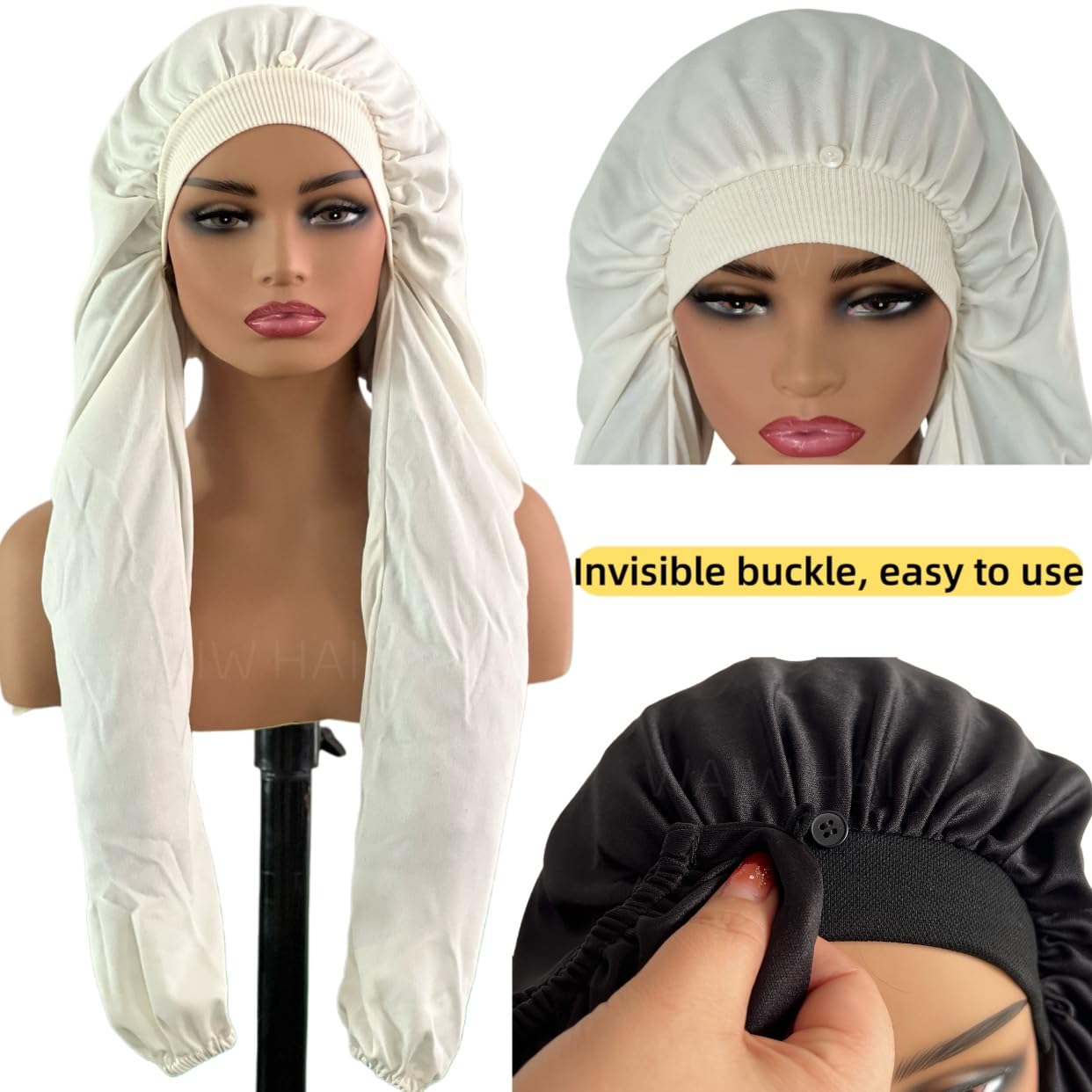 Material suave y transpirable de WAIW HAIR cuida la piel