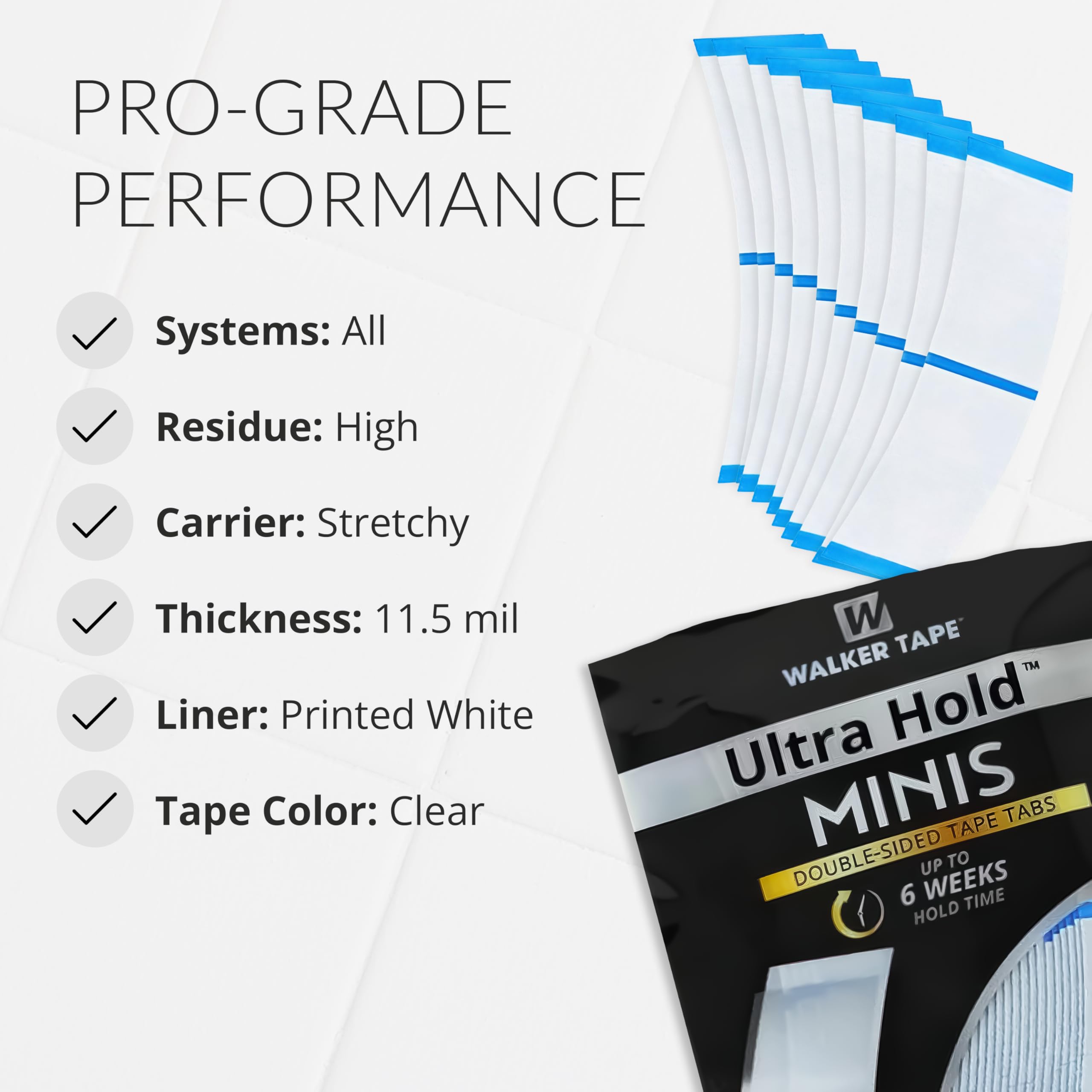 Walker Tape Ultra Hold Mini Tabs uso diario para adherencia fiable