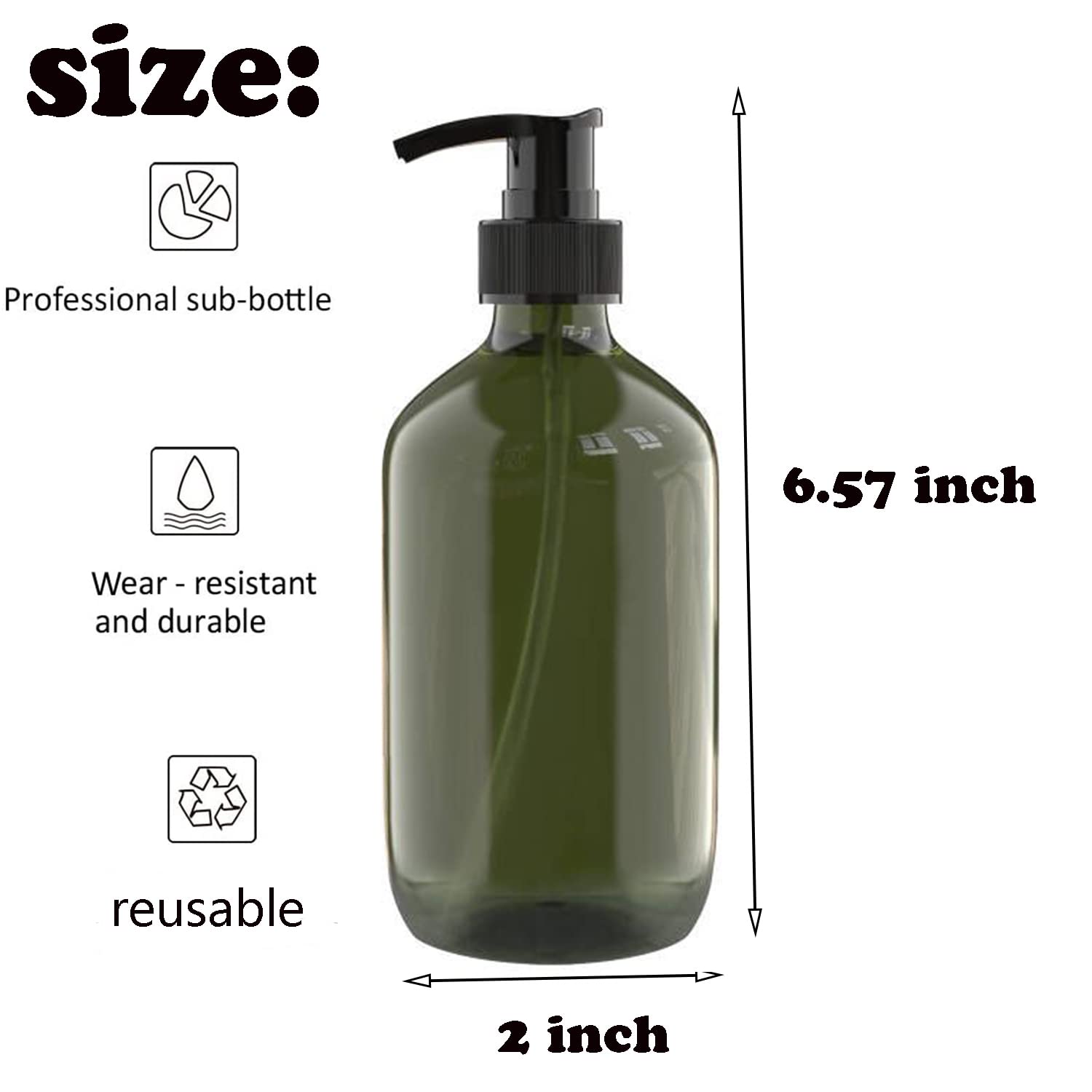 WANBAO botella-pompa 10oz multicolor tapa, permite dosificar fácilmente