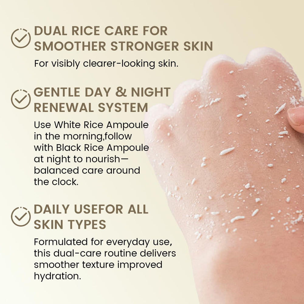 aplicación en mano: masaje suave para rostro y cuello.