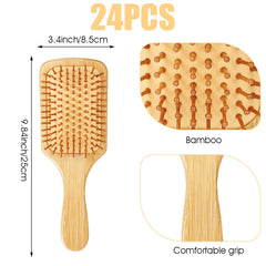 Cepillo Wanmu de bambú con mango ergonómico para peinados cómodos