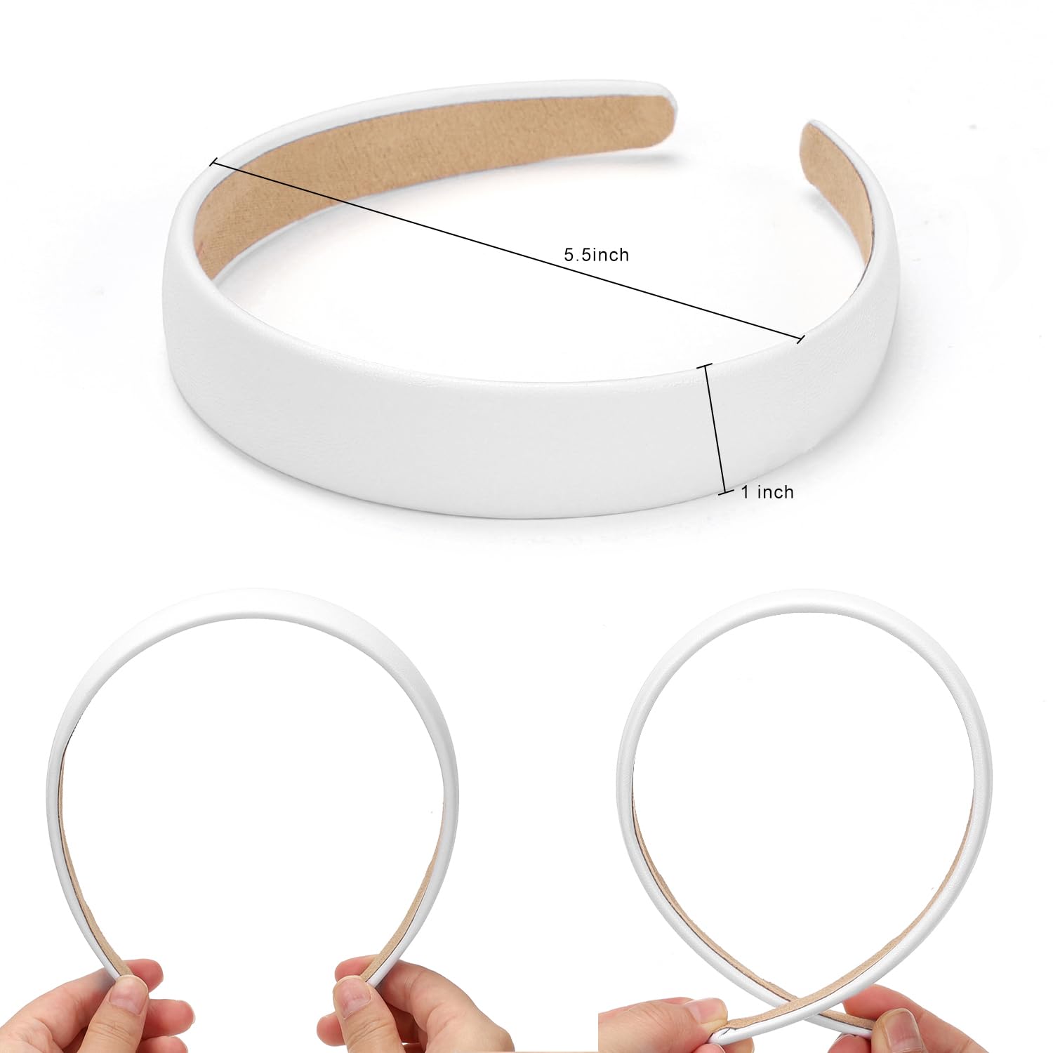 WantGor diadema de cuero PU, diseño estilizado para peinados y maquillaje.
