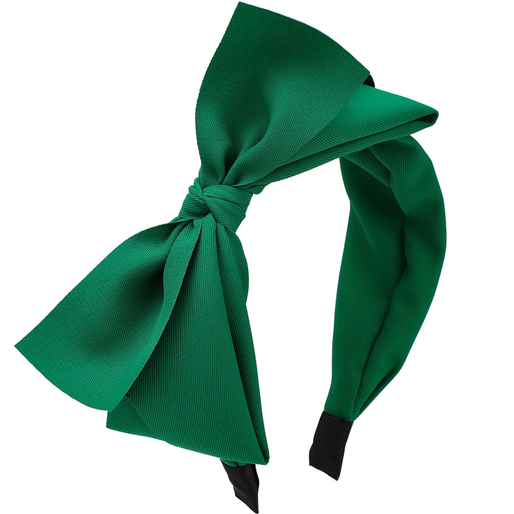 WantGor diadema grande con lazo verde para looks elegantes.