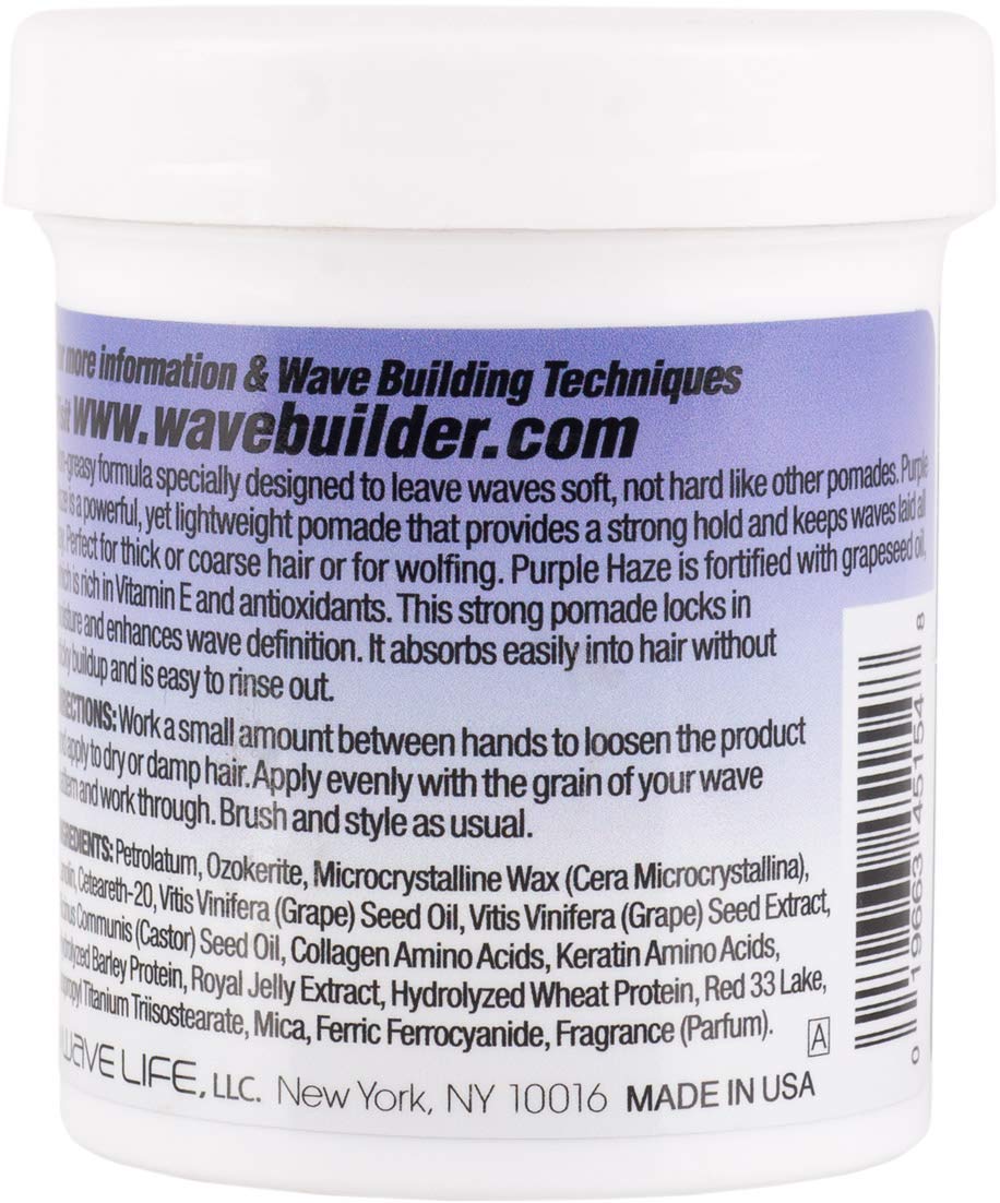Wavebuilder Deep Wave Purple Haze Ultra Hold Pomada: rutina nocturna con durag para mantenimiento de ondas.