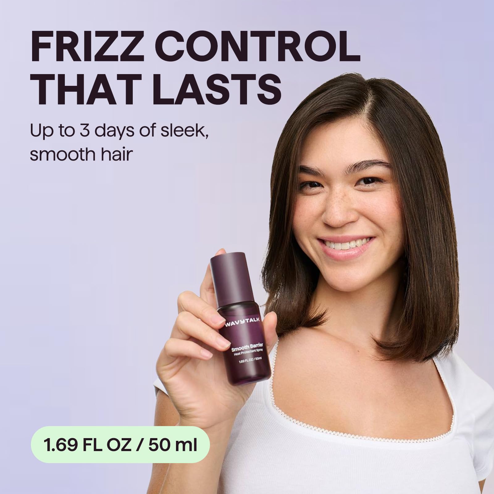 Wavytalk Smooth Barrier leave-in serum for all-day conditioning.