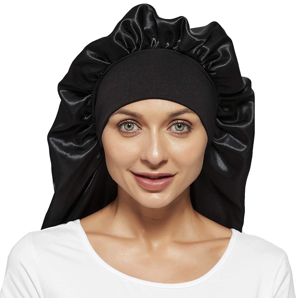 Wbfwbb bonete satén largo para cabello largo y trenzas durante el sueño.