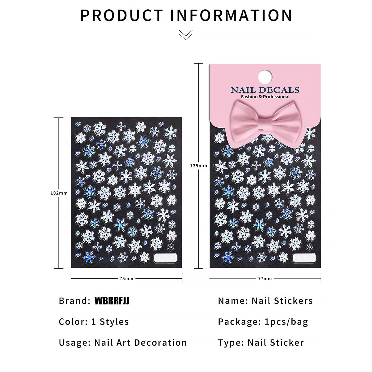 WBRRFJJ kit de diseños de invierno para uñas festivas.