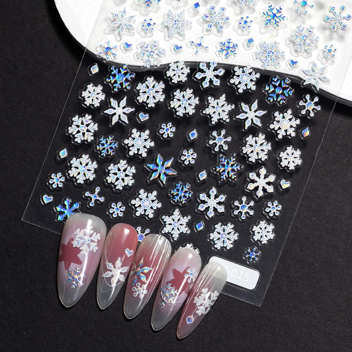 WBRRFJJ pack de 6 hojas de pegatinas, variedad para uñas únicas.