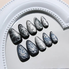 Uñas WBRRFJJ con acabado perla brillante, ideal para fiestas