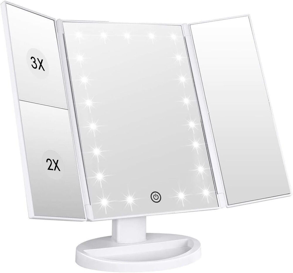 WEILY es​pejo de maquillaje con 21 LED, iluminación natural para un acabado preciso