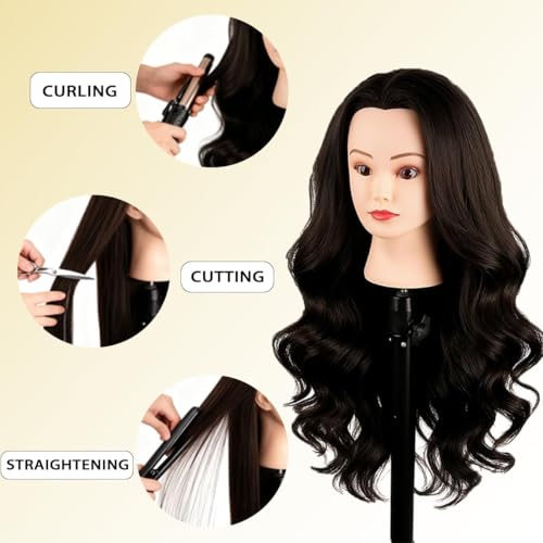 WeiRan cabeza-maniquí humana 24p, delineado y seccionado para practicar peinados.