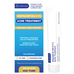 Welmate Adapaleno Gel: envase con dos tubos para suministro de 180 días.