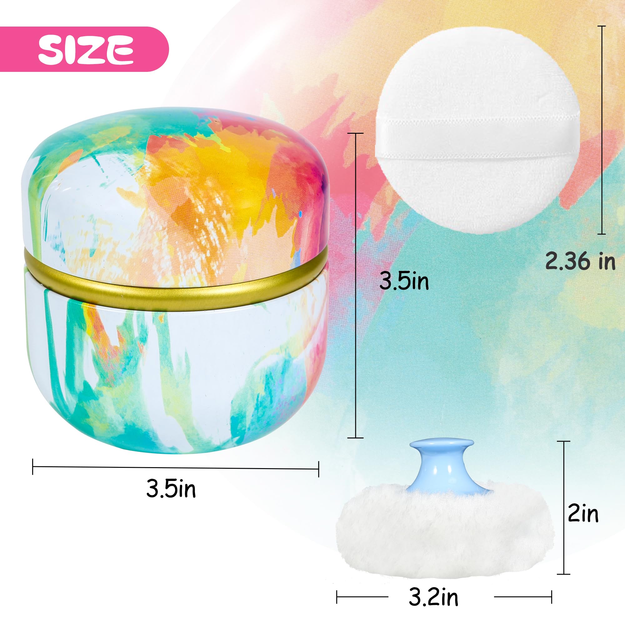 WEMEGA puff-polvo con-mango: aplicación suave y uniforme para la piel.