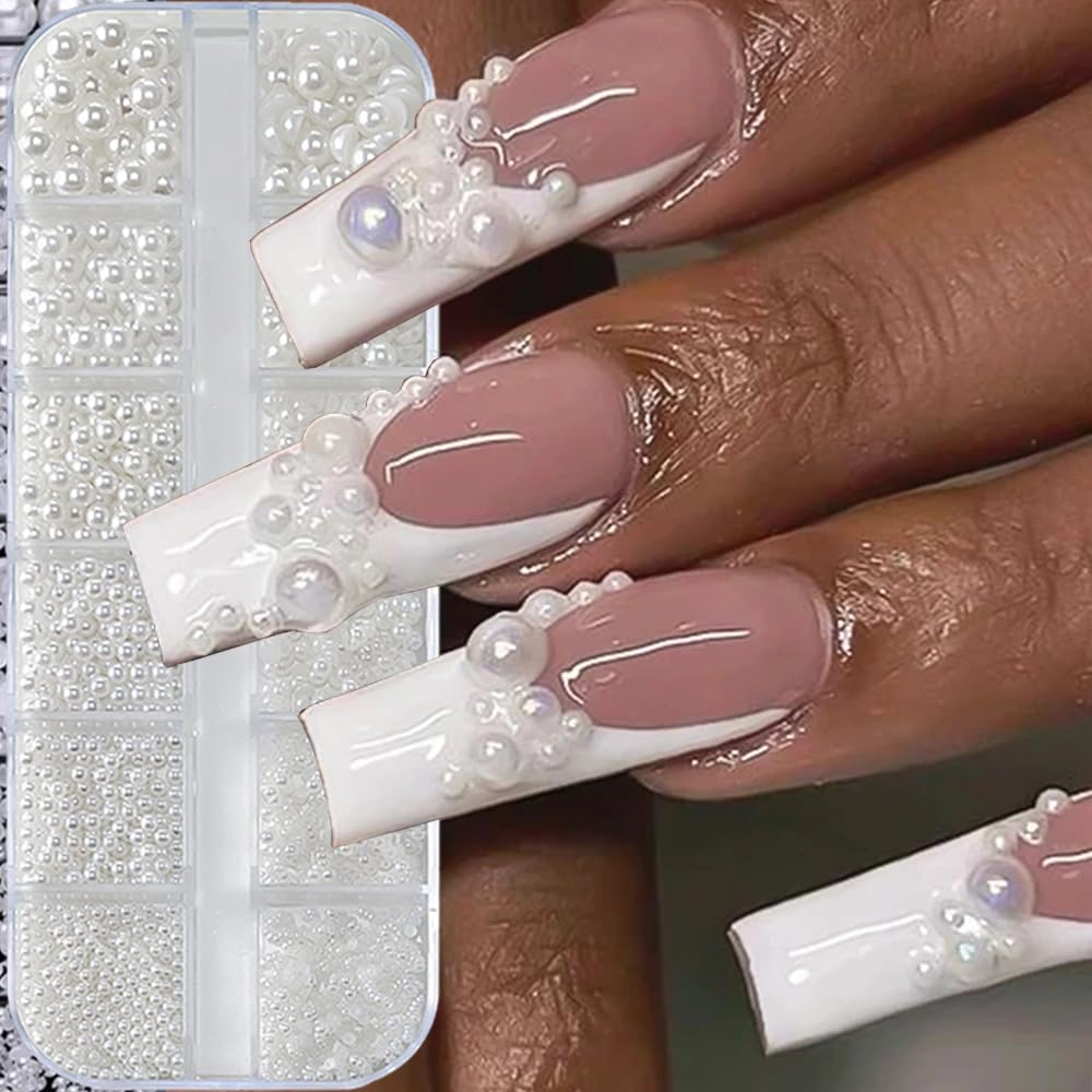 Detalles brillantes para uñas con perlas WENEWFINE.