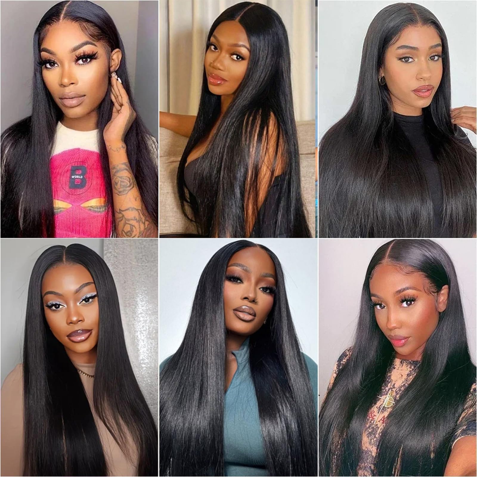 WENYAN cabello virgen brasileño liso, fibra natural y flexible para múltiples looks