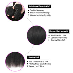 WENYAN mechas lisas de 20 pulgadas, unión armoniosa con el cabello propio
