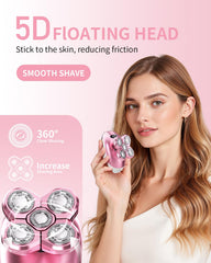 WEQOEE afeitadora eléctrica 5-en-1 con cabezas diversas para cara y cuerpo.