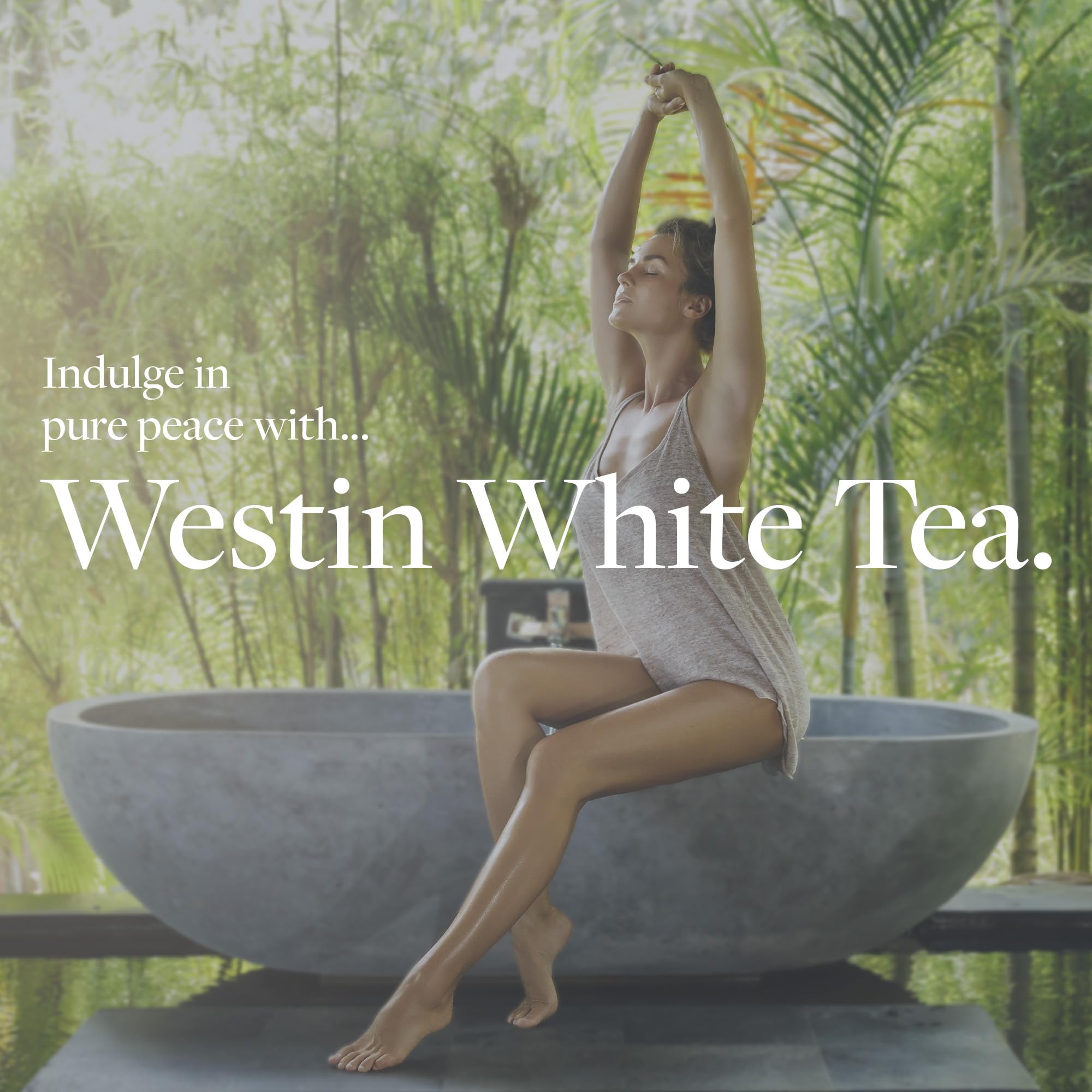Texture close-up of Westin White Tea Aloe Body Lotion showing creamy, fast-absorbing finish
