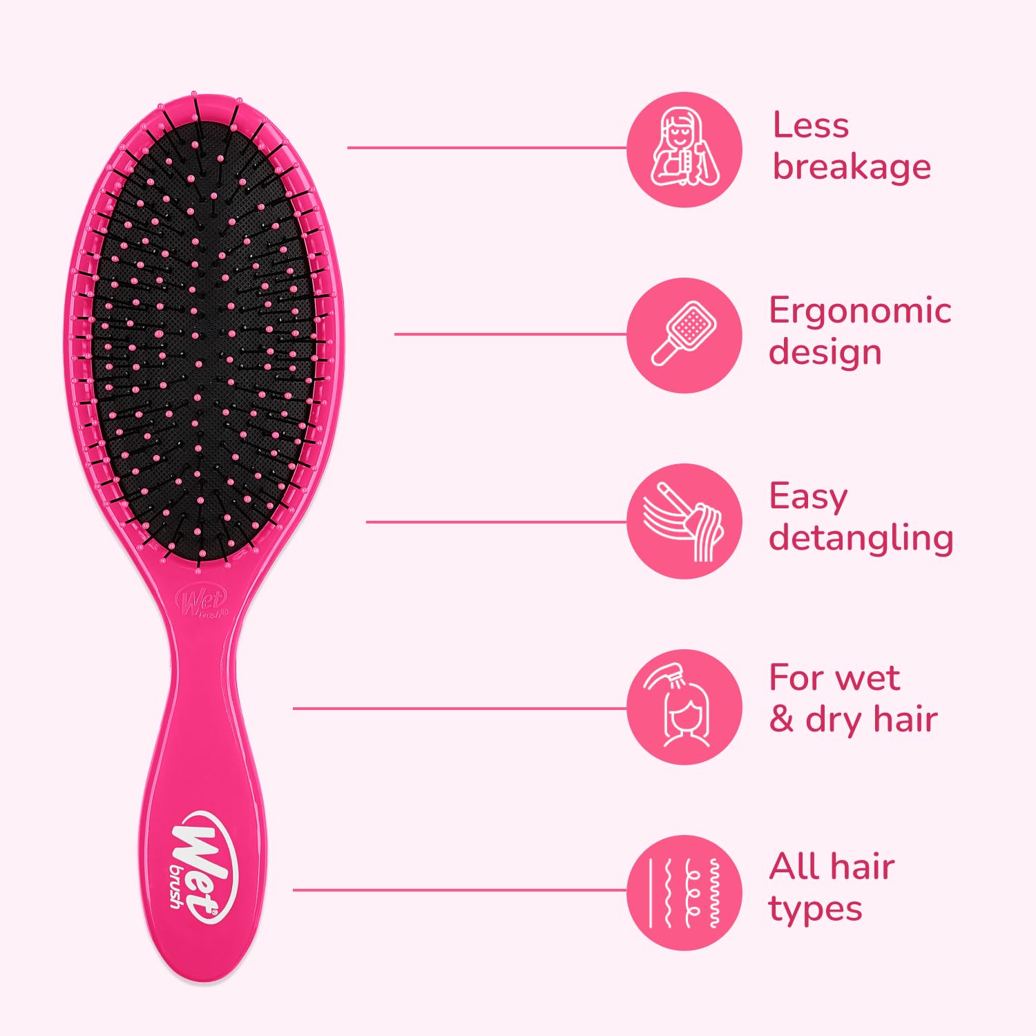 Wet Brush para cabello mojado o seco, uso diario